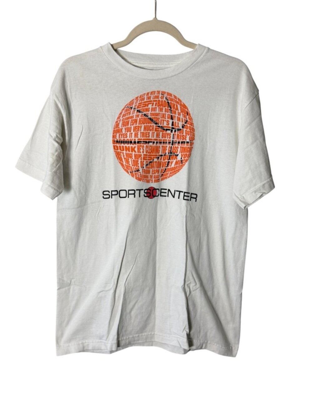 Walt Disney World ESPN SportsCenter T Shirt Orange Graphic White Sports Tee XL